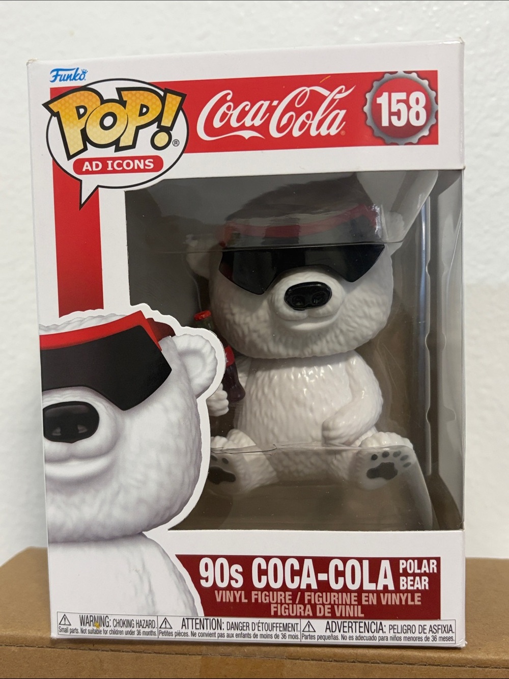 Funko POP! Coca-Cola 90s Polar Bear Vinyl Figure - White, Black, Red